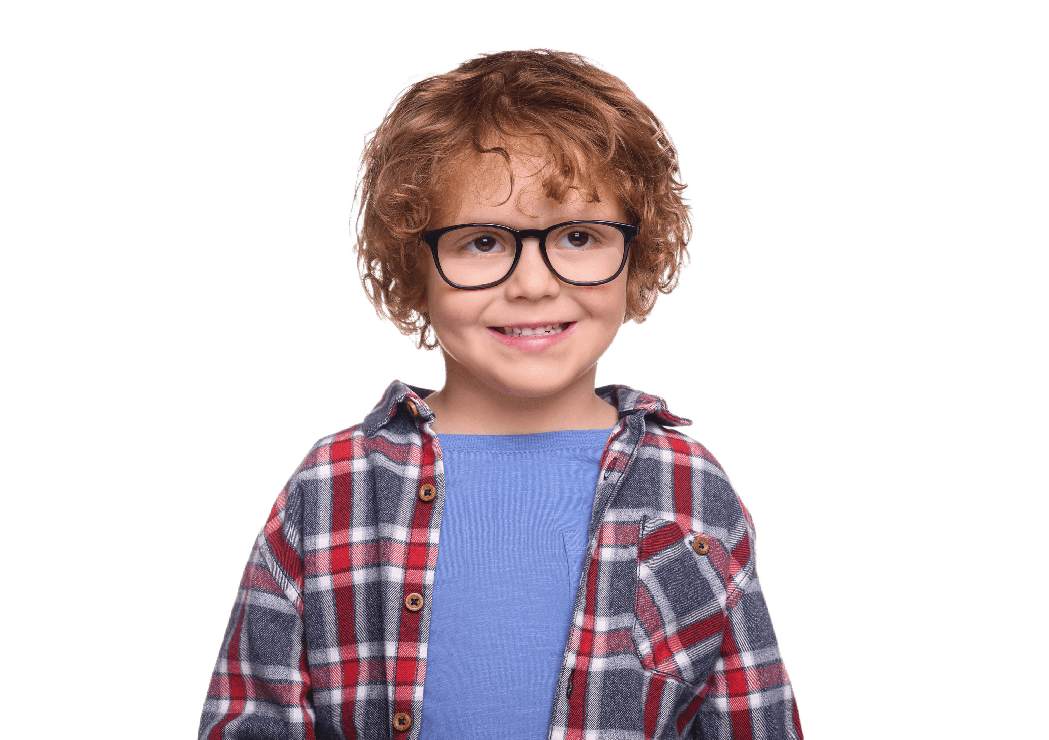 Children’s Glasses A primary school aged child wearing a pair of glasses
